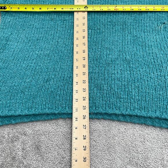 J&S Millenium Acrylic Alpaca Pullover Sweater Women Medium teal Green Fuzzy Knit - Picture 9 of 12